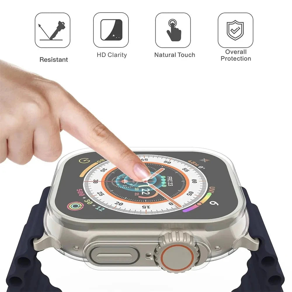 Watch Case for Apple Watch Ultra 49MM Series 8 7 SE 6 5 4 3 2 41MM 40MM 45MM 44MM Transparent Cover Apple Watch Screen Protector Avontic