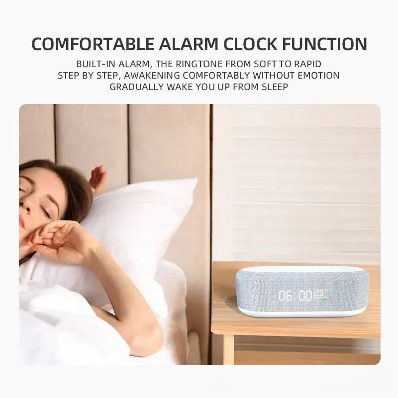 Wireless Charger Alarm Clock Time LED Light Thermometer Earphone Phone Charger 15W Fast Charging Dock Station for iPhone Samsung Avontic