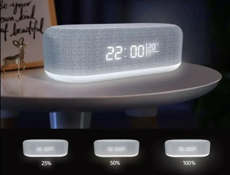 Wireless Charger Alarm Clock Time LED Light Thermometer Earphone Phone Charger 15W Fast Charging Dock Station for iPhone Samsung Pinnacle Luxuries