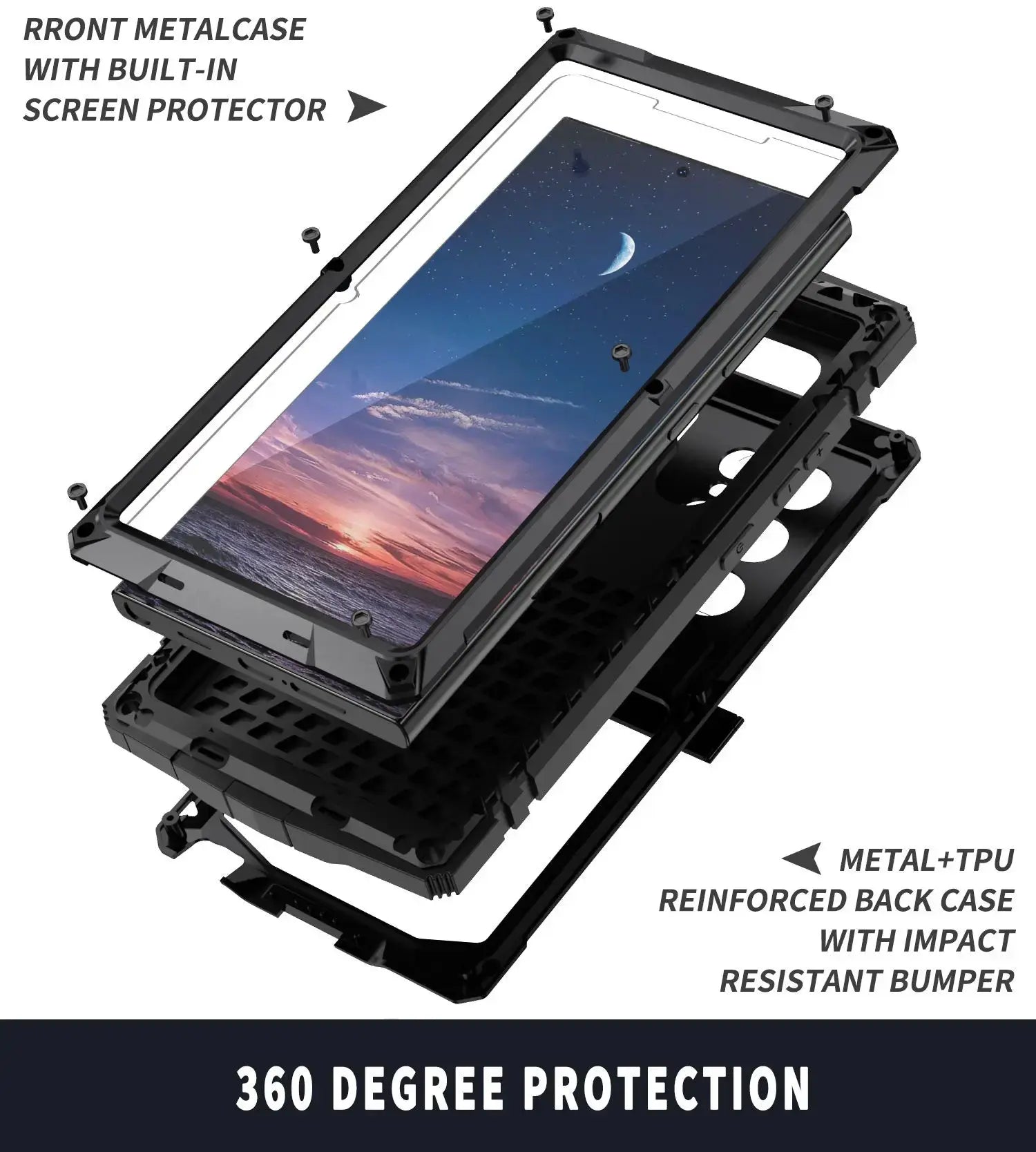 With Bracket+Full Protective For Samsung S24 Ultra S24+ S24 5G 2024 Case Kickstand Dual Layer Protective Shockproof Cover Avontic