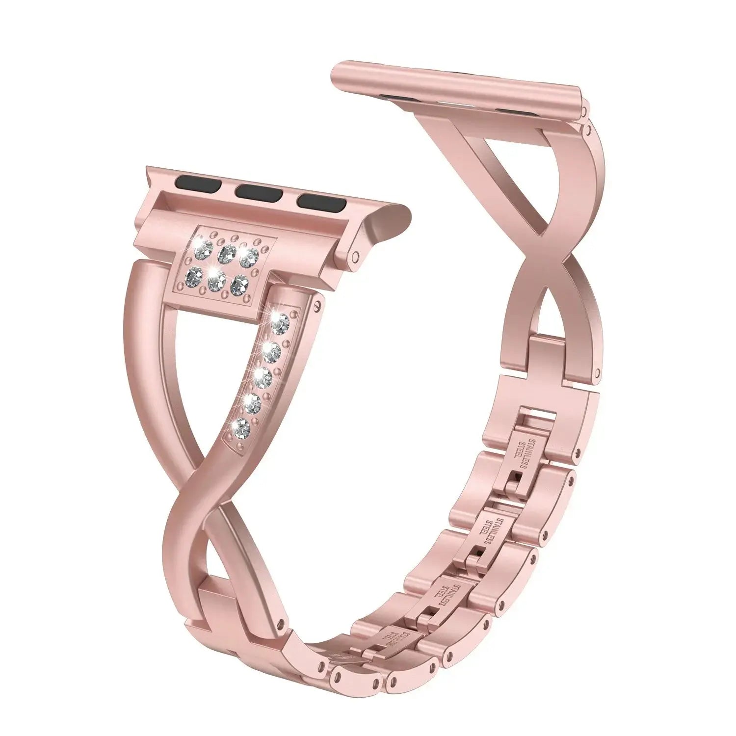LuxeTwist Diamond Stainless Steel Band for Apple Watch Series 10 9 Ultra 1 2 – Women's Elegant Bracelet — product view 5