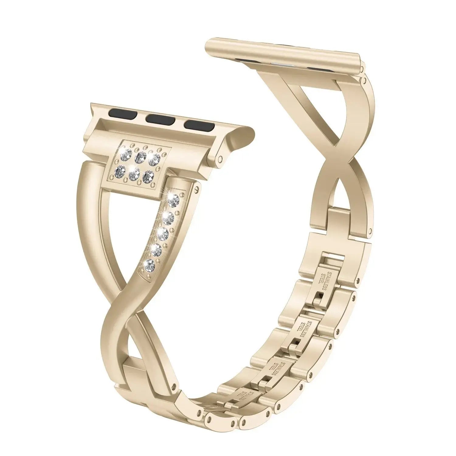 LuxeTwist Diamond Stainless Steel Band for Apple Watch Series 10 9 Ultra 1 2 – Women's Elegant Bracelet — product view 6