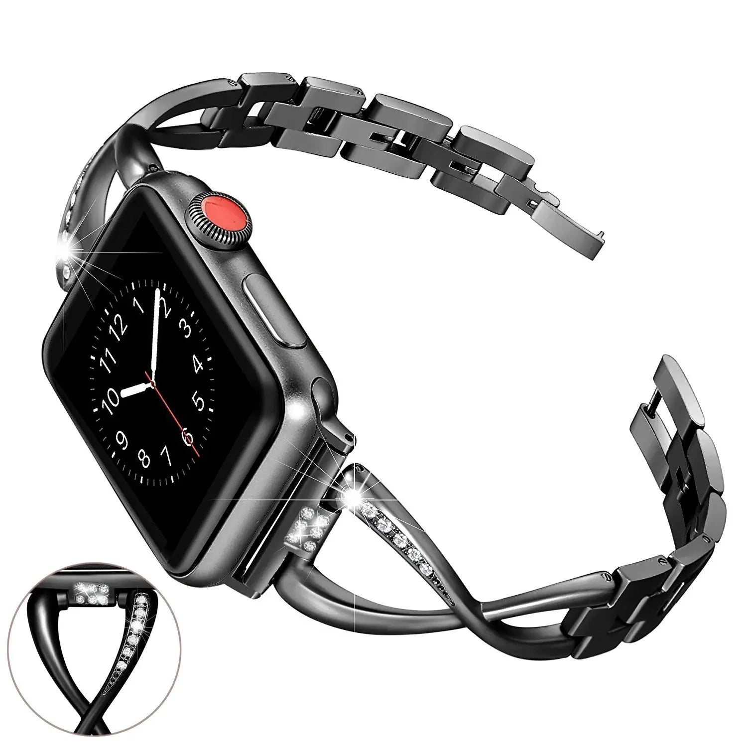 LuxeTwist Diamond Stainless Steel Band for Apple Watch Series 10 9 Ultra 1 2 – Women's Elegant Bracelet — product view 4