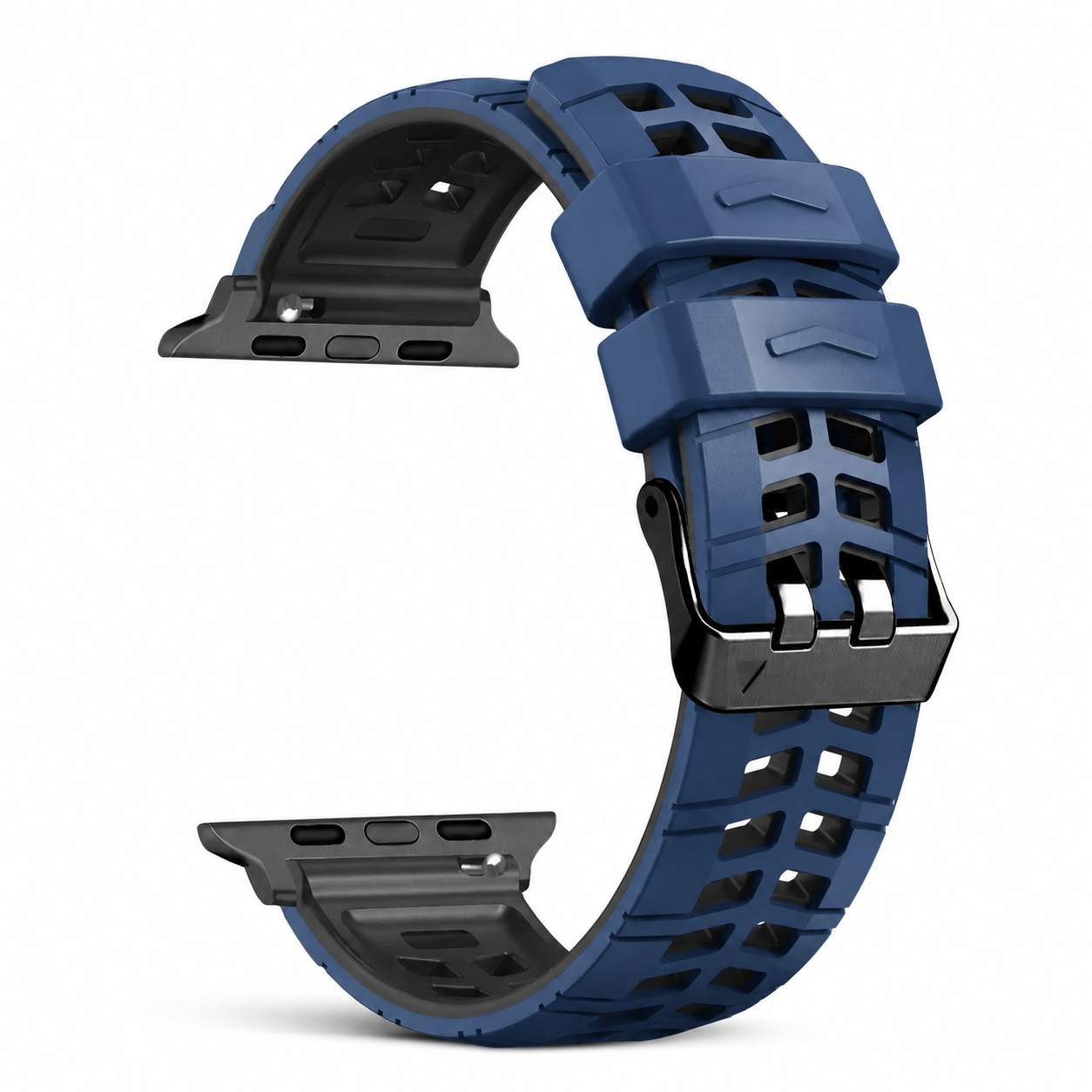 Avontic ActiveFlex Pro Blue and Black breathable silicone Apple Watch sport band