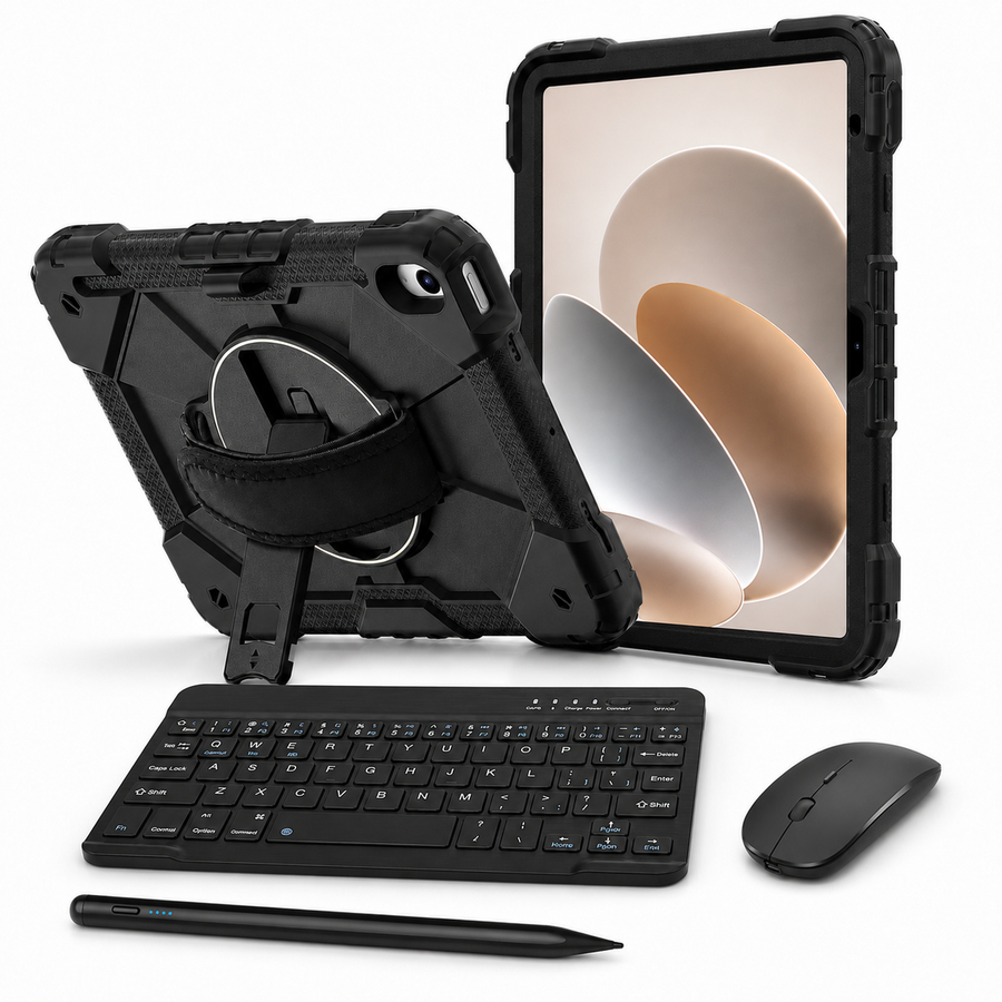 RhinoGuard Apex Command WorkForce Elite — iPad Case + 10″ Wireless Keyboard, Mouse & Universal Stylus Bundle