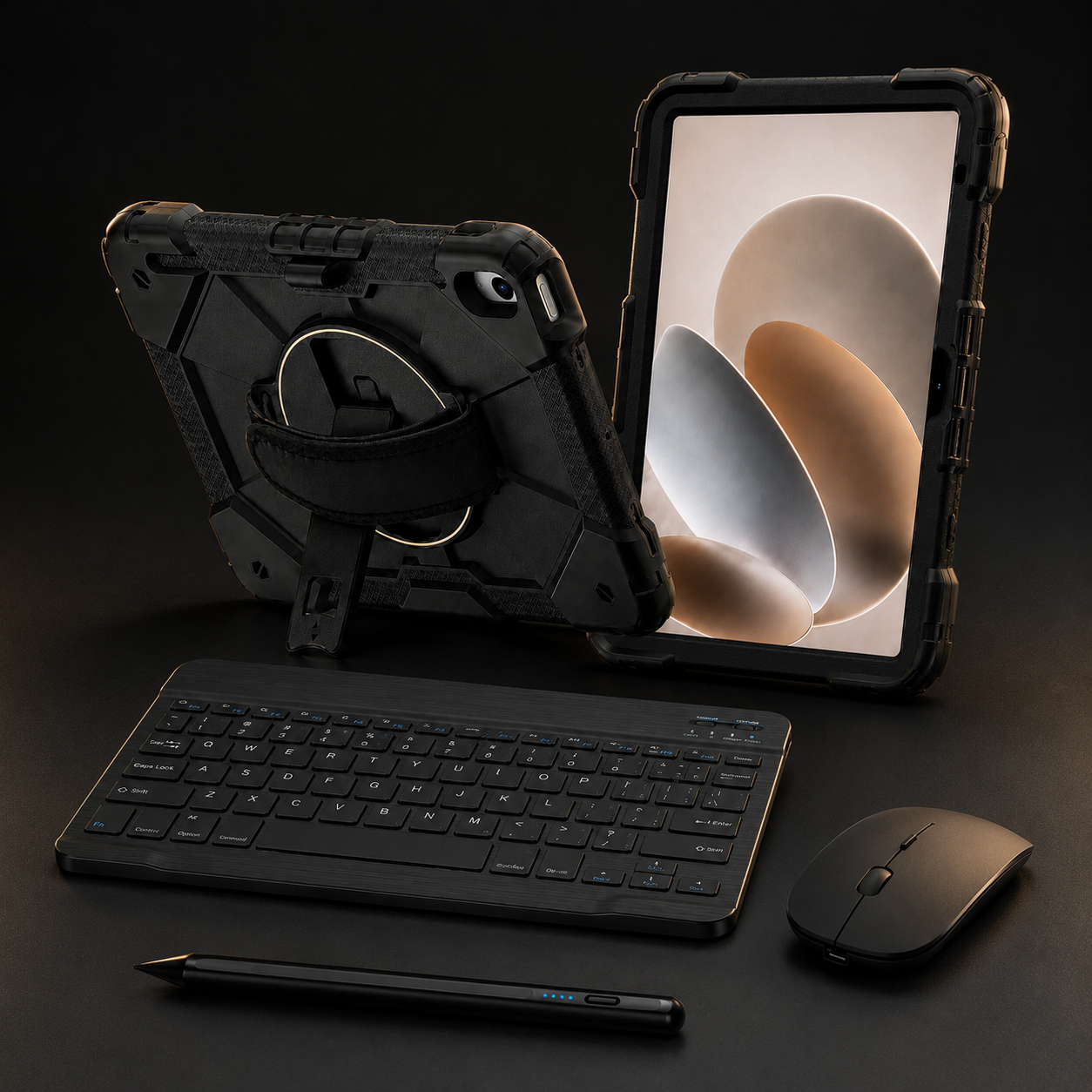 Apex Command WorkForce Elite four-piece iPad bundle with rugged case, keyboard, mouse and universal touchscreen stylus