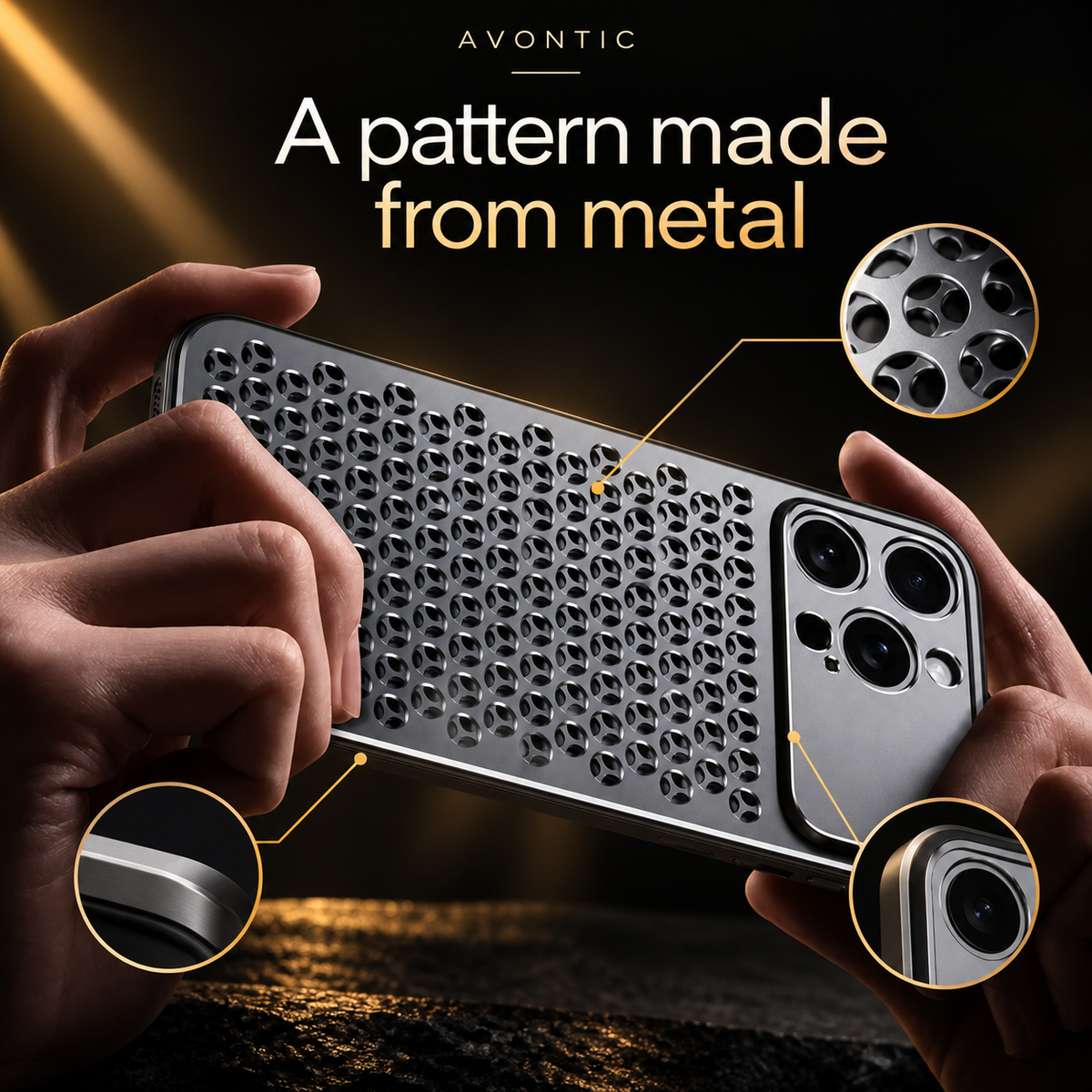 RhinoGuard AeroMesh Aluminum Case — A pattern made from metal