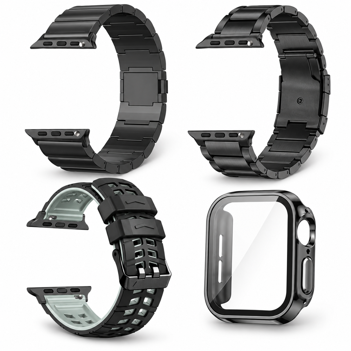 Avontic Imperium Grand Collector Black / Graphite bundle with 2 titanium bands, ActiveFlex Pro silicone band and glass-front PC case; watch not included