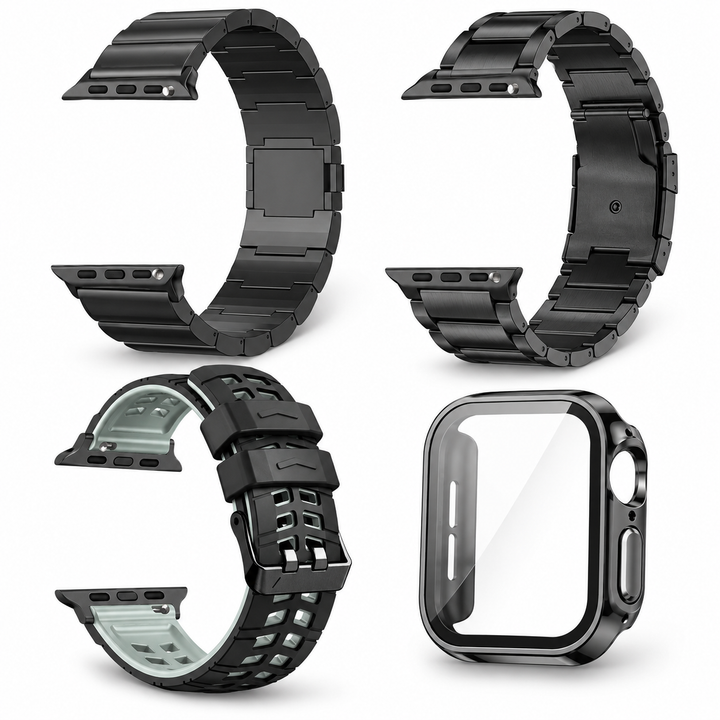 Avontic Imperium Grand Collector Black / Graphite bundle with 2 titanium bands, ActiveFlex Pro silicone band and glass-front PC case; watch not included