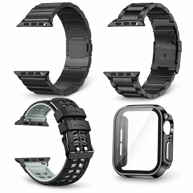 Avontic Imperium Grand Collector Black / Graphite bundle with 2 titanium bands, ActiveFlex Pro silicone band and glass-front PC case; watch not included
