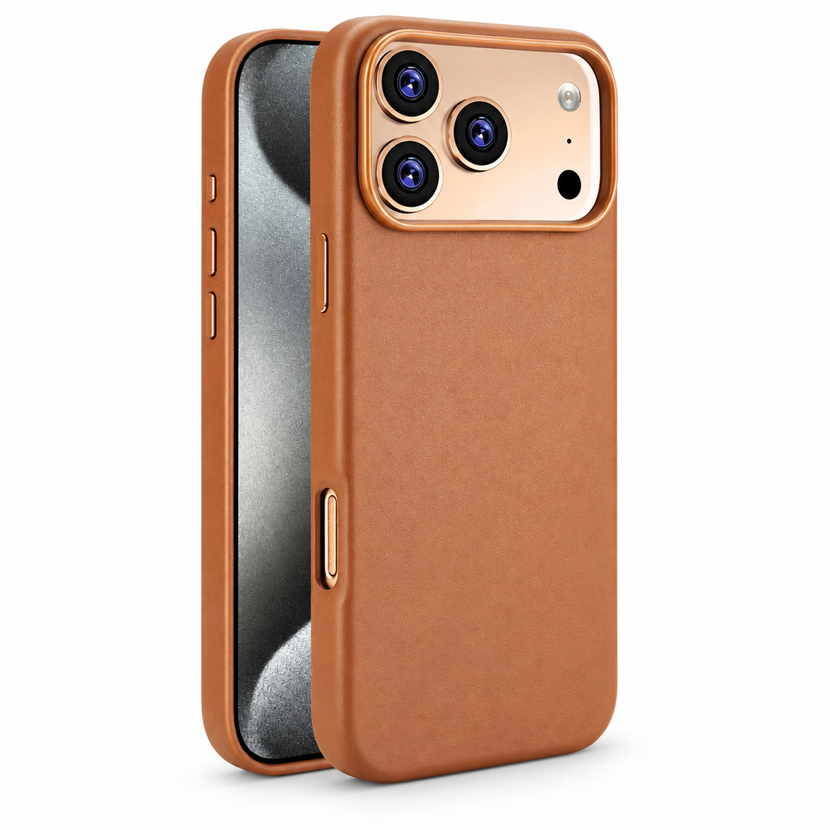 Avontic AtelierMag PU Leather Magnetic Case in Brown on a white background