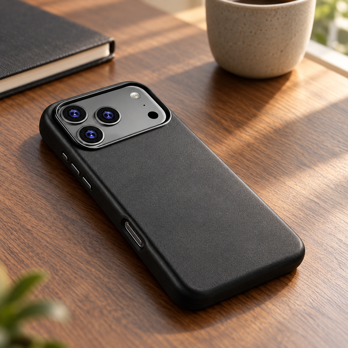 Avontic AtelierMag PU Leather Magnetic Case — desk lifestyle view