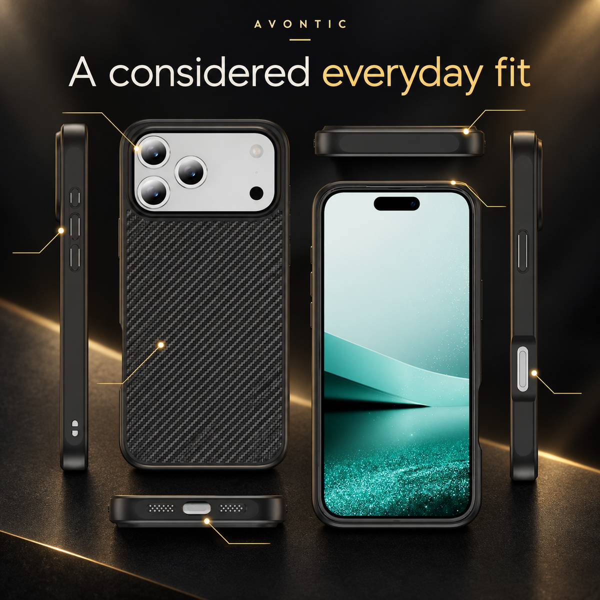 RhinoGuard CarbonLine Textured Case — A considered everyday fit