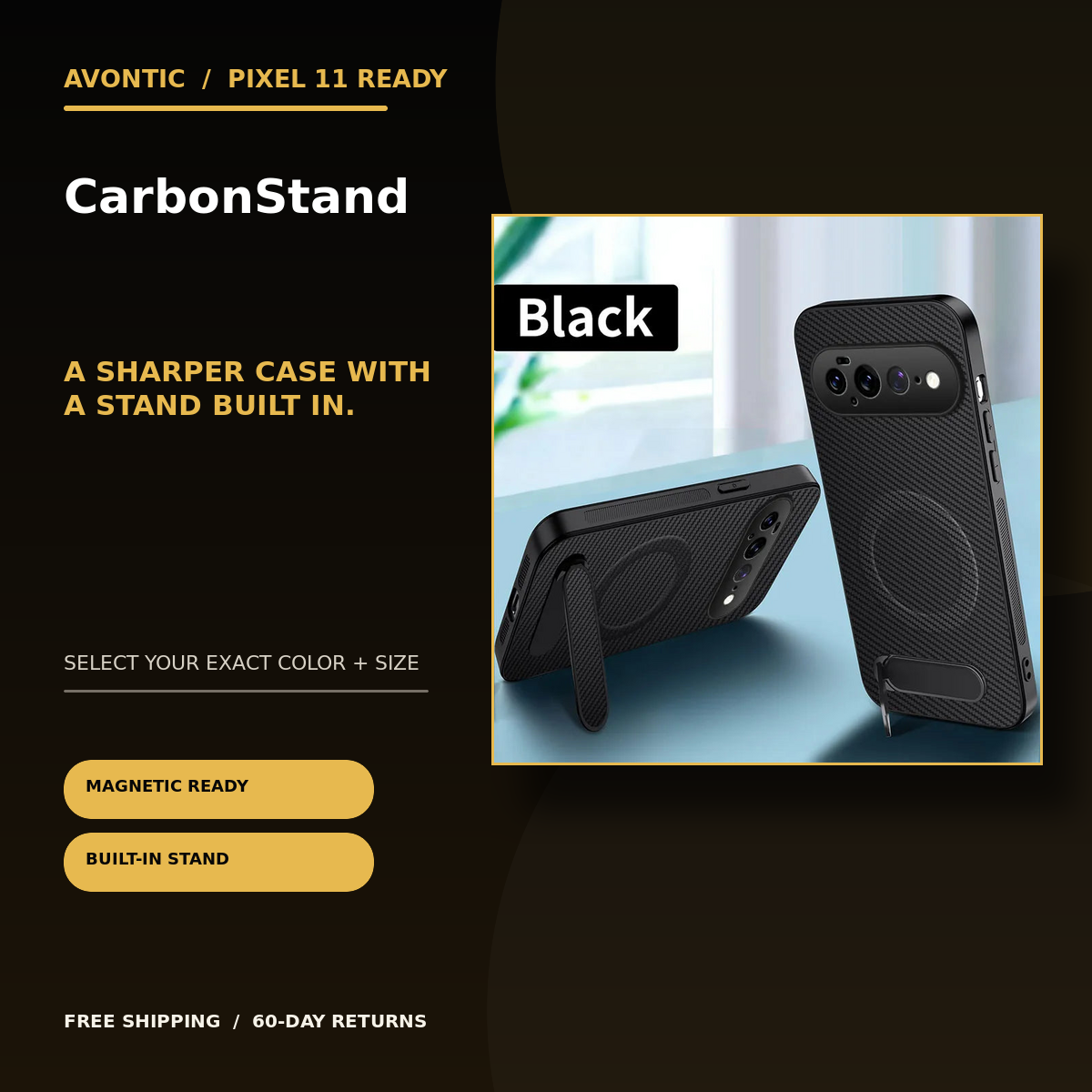 Avontic CarbonStand Google Pixel case feature image highlighting product benefits