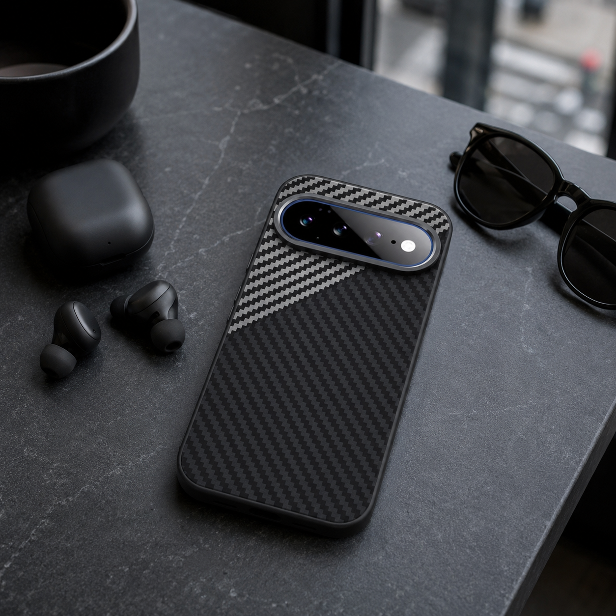 Avontic CarbonWeave Flex Google Pixel case lifestyle product image