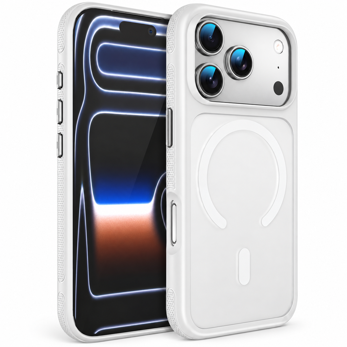 Avontic ClearContour Magnetic Grip Case in White on a white background