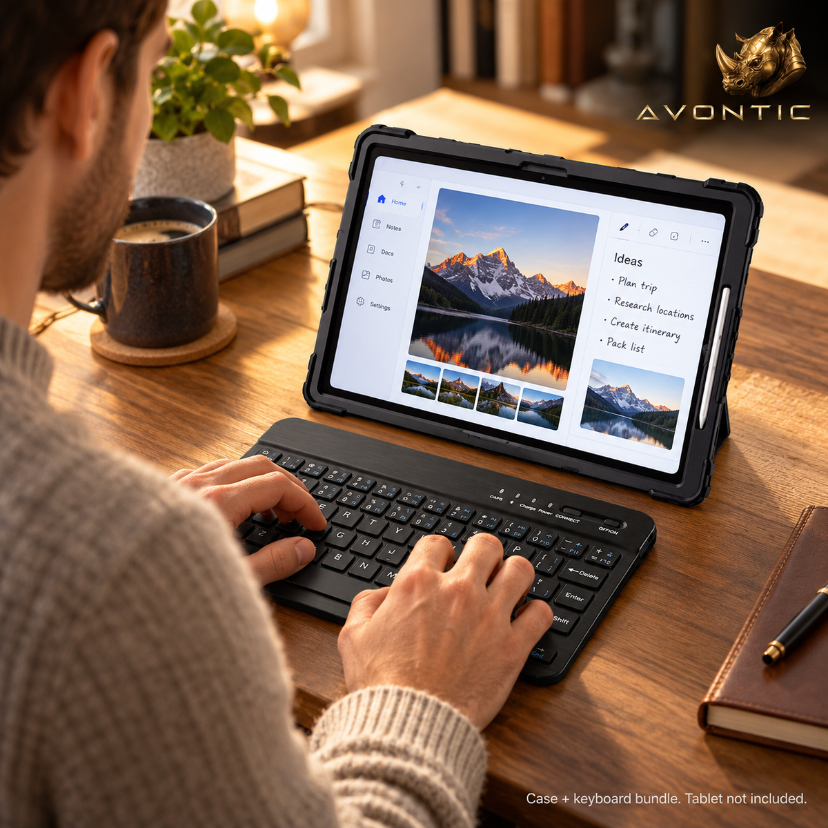 RhinoGuard Command 360 WorkForce — tablet case in use 3 — Avontic gold rhino branding