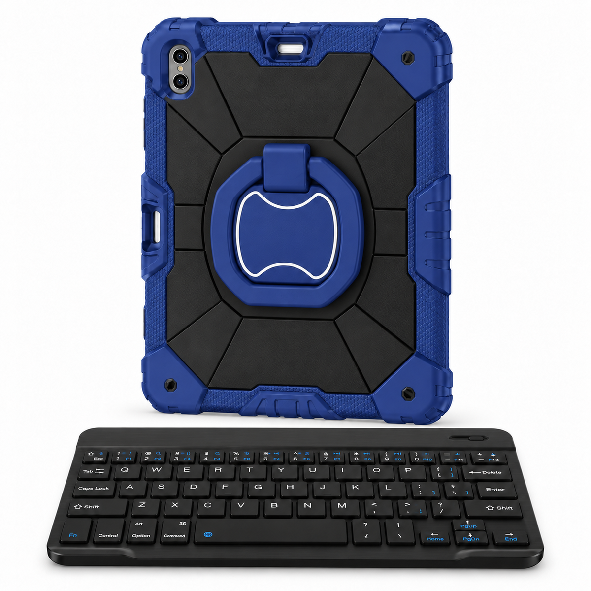 RhinoGuard Command 360 WorkForce — Black / Navy — protective case with separate black 10-inch wireless keyboard