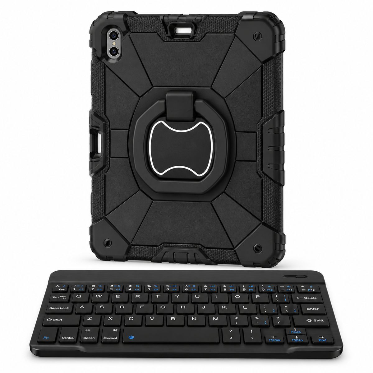 RhinoGuard Command 360 WorkForce — Midnight Black — protective case with separate black 10-inch wireless keyboard