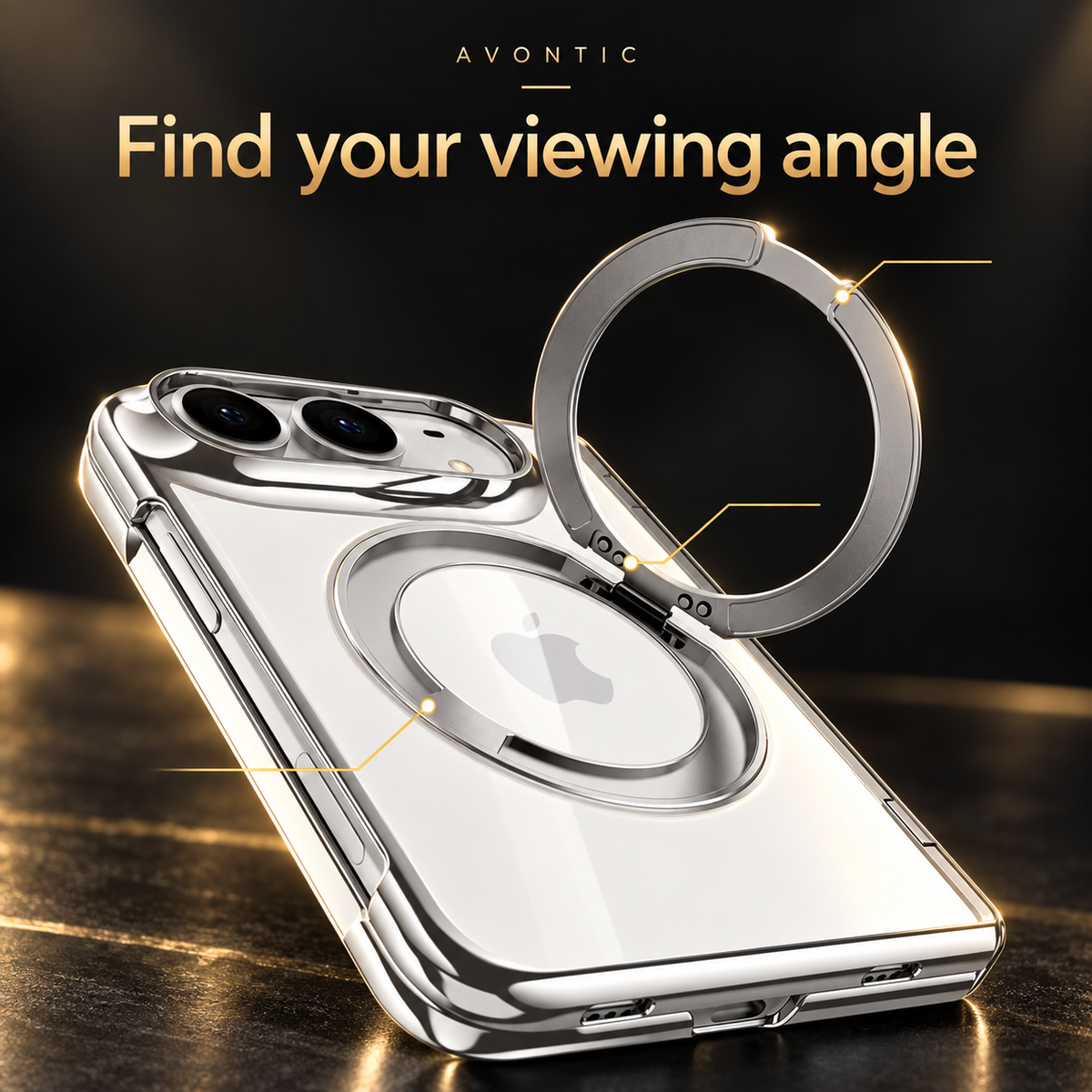 Avontic Duo Pivot Magnetic Hinge Stand Case — Find your viewing angle