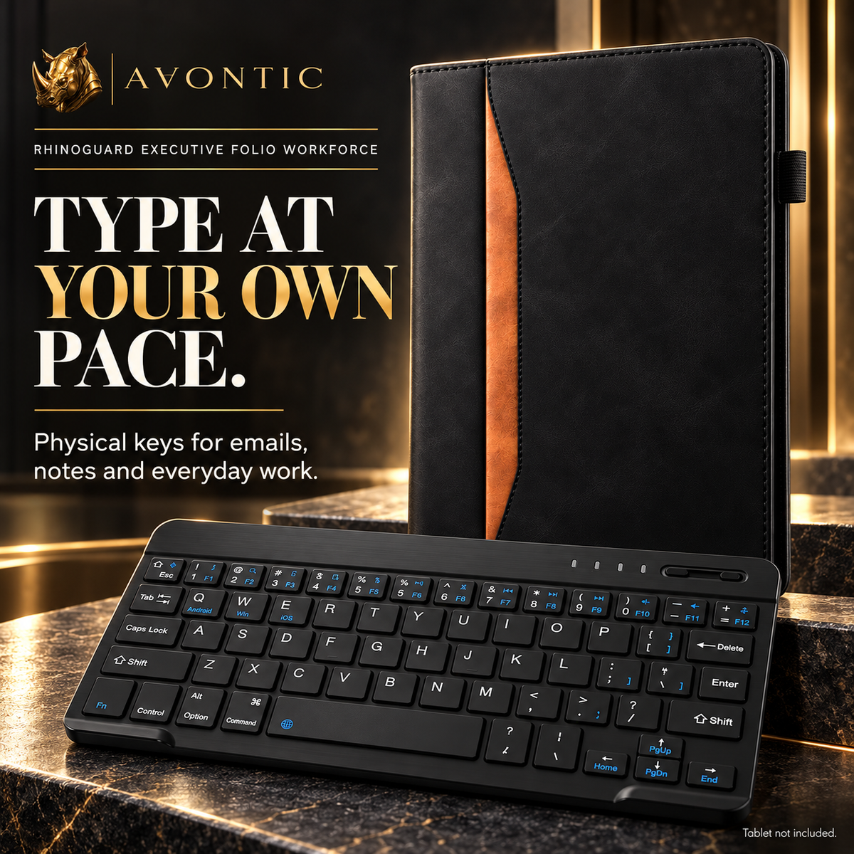 RhinoGuard Executive Folio WorkForce — product benefits 3 — Avontic gold rhino branding