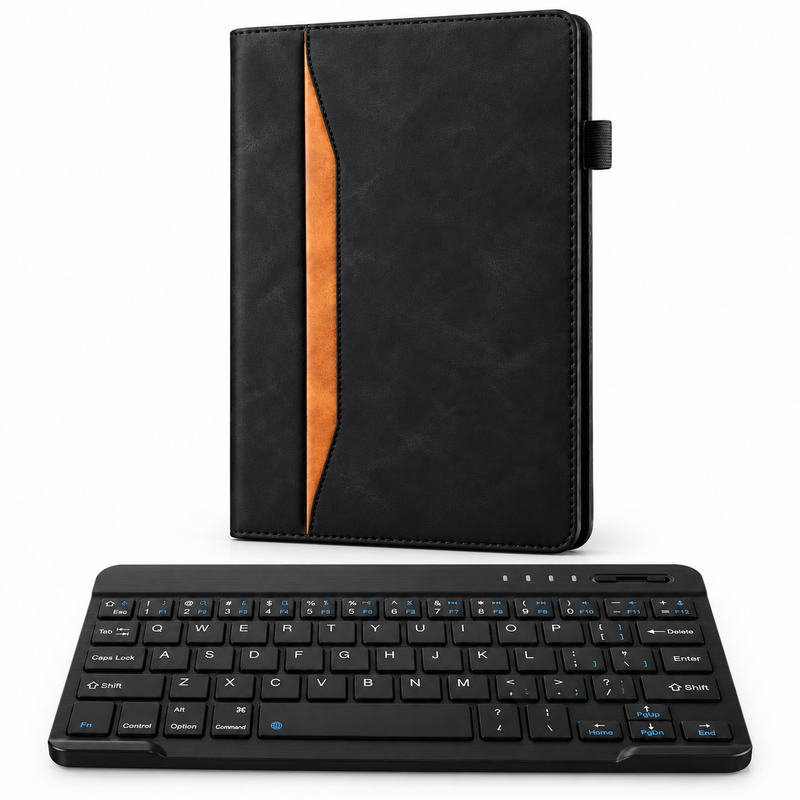 RhinoGuard Executive Folio WorkForce — Midnight Black — protective case with separate black 10-inch wireless keyboard