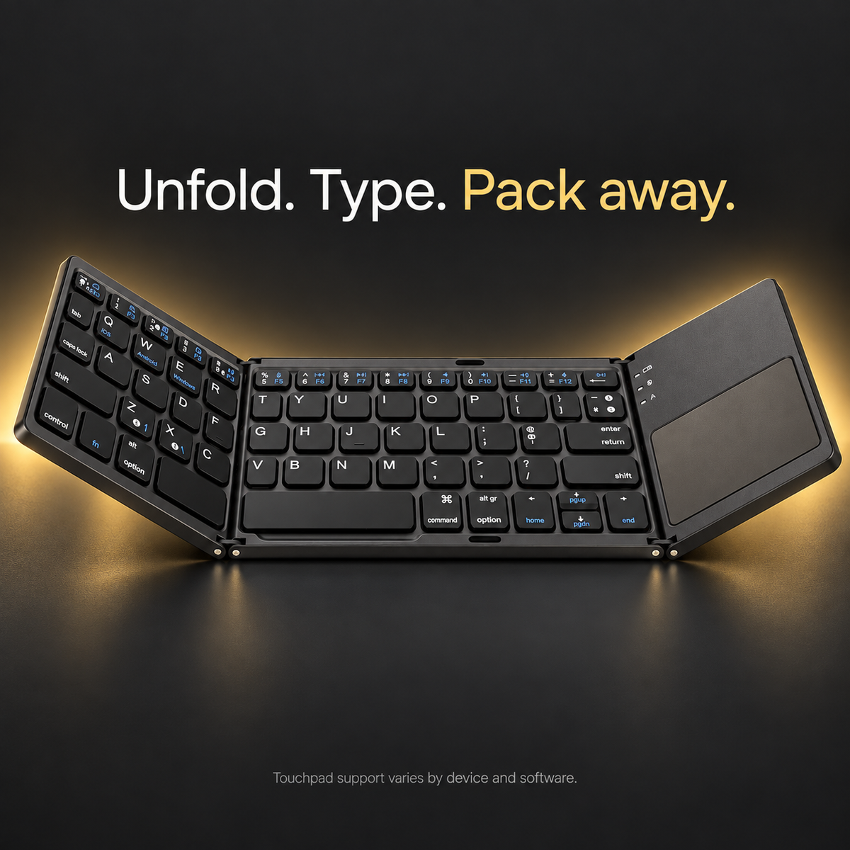 WorkForce Fold hinge and compact folding keyboard detail