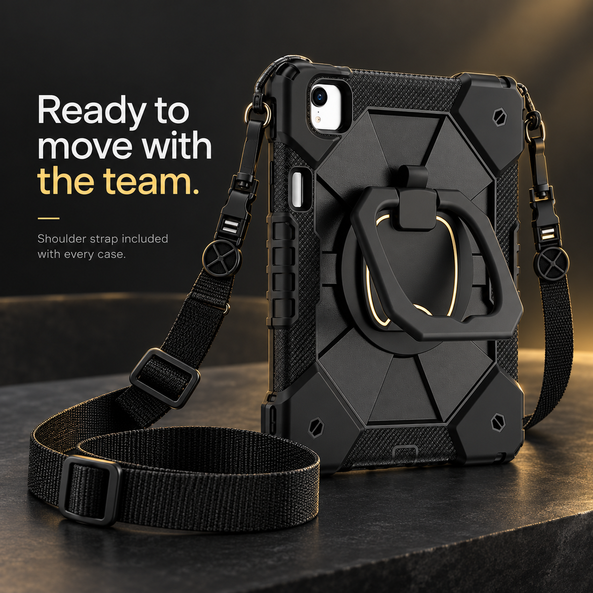 RhinoGuard ArmorPro carry strap and included screen protection