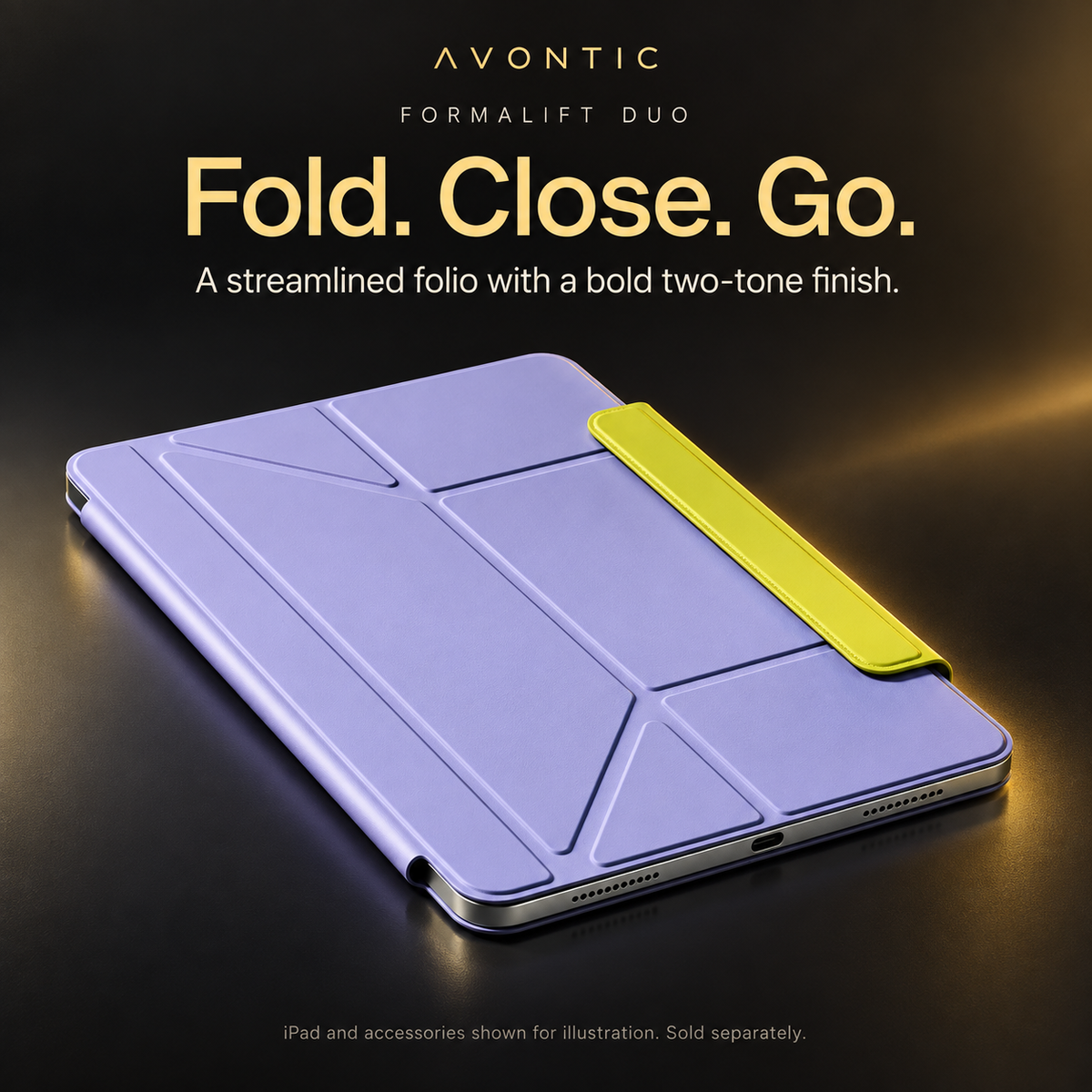 FormaLift Duo violet and yellow folio folded closed