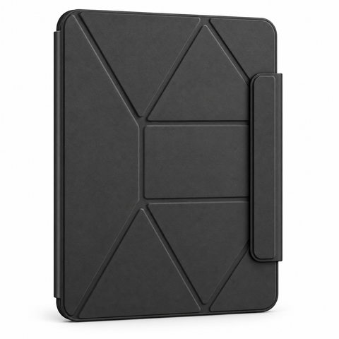 Avontic FormaLift Orbit iPad case in Black, closed folding folio on white background