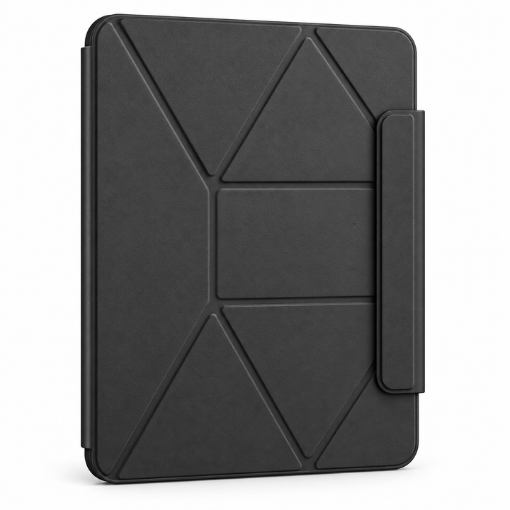 Avontic FormaLift Orbit iPad case in Black, closed folding folio on white background