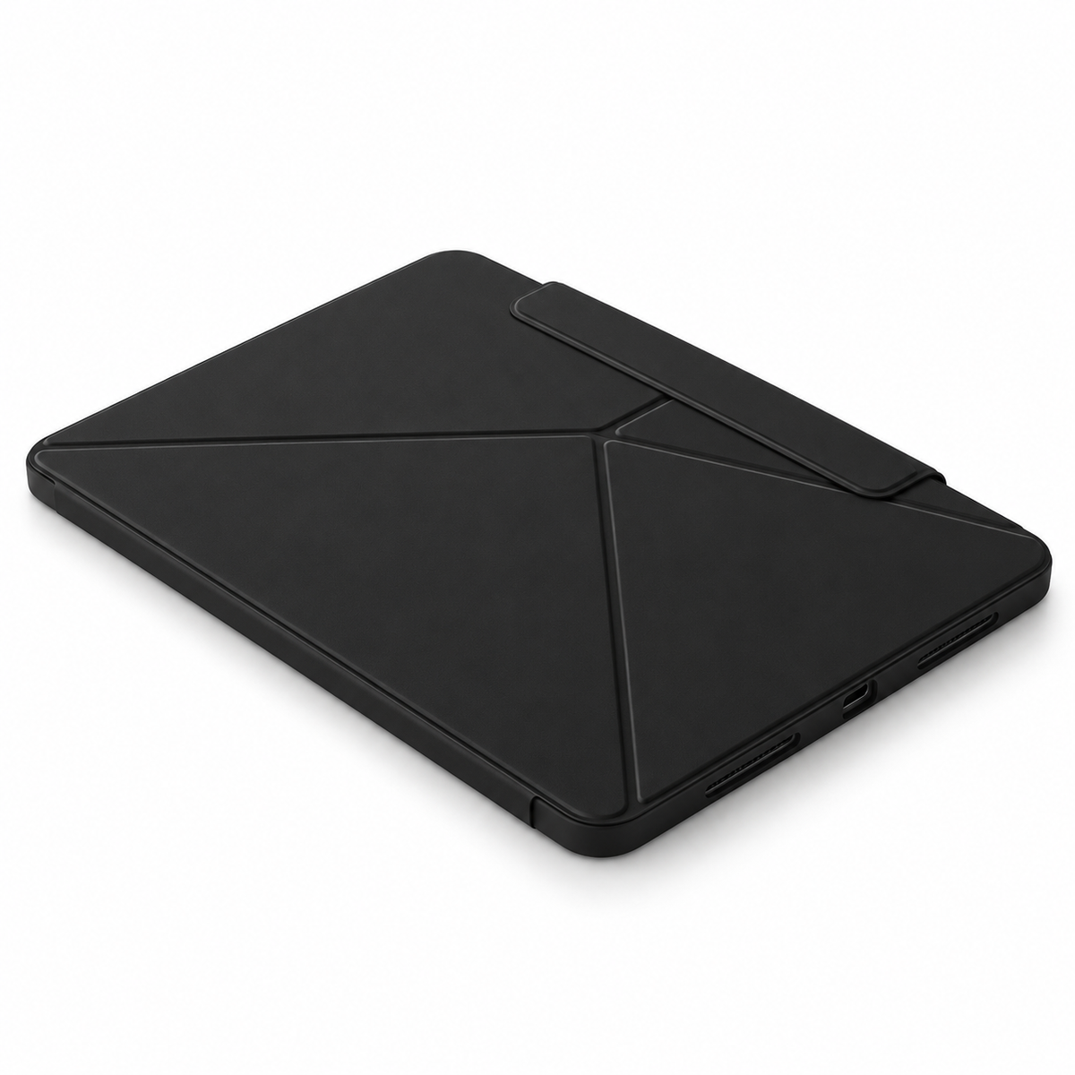 Avontic FormaLift Pivot iPad case, Black closed folio on white background