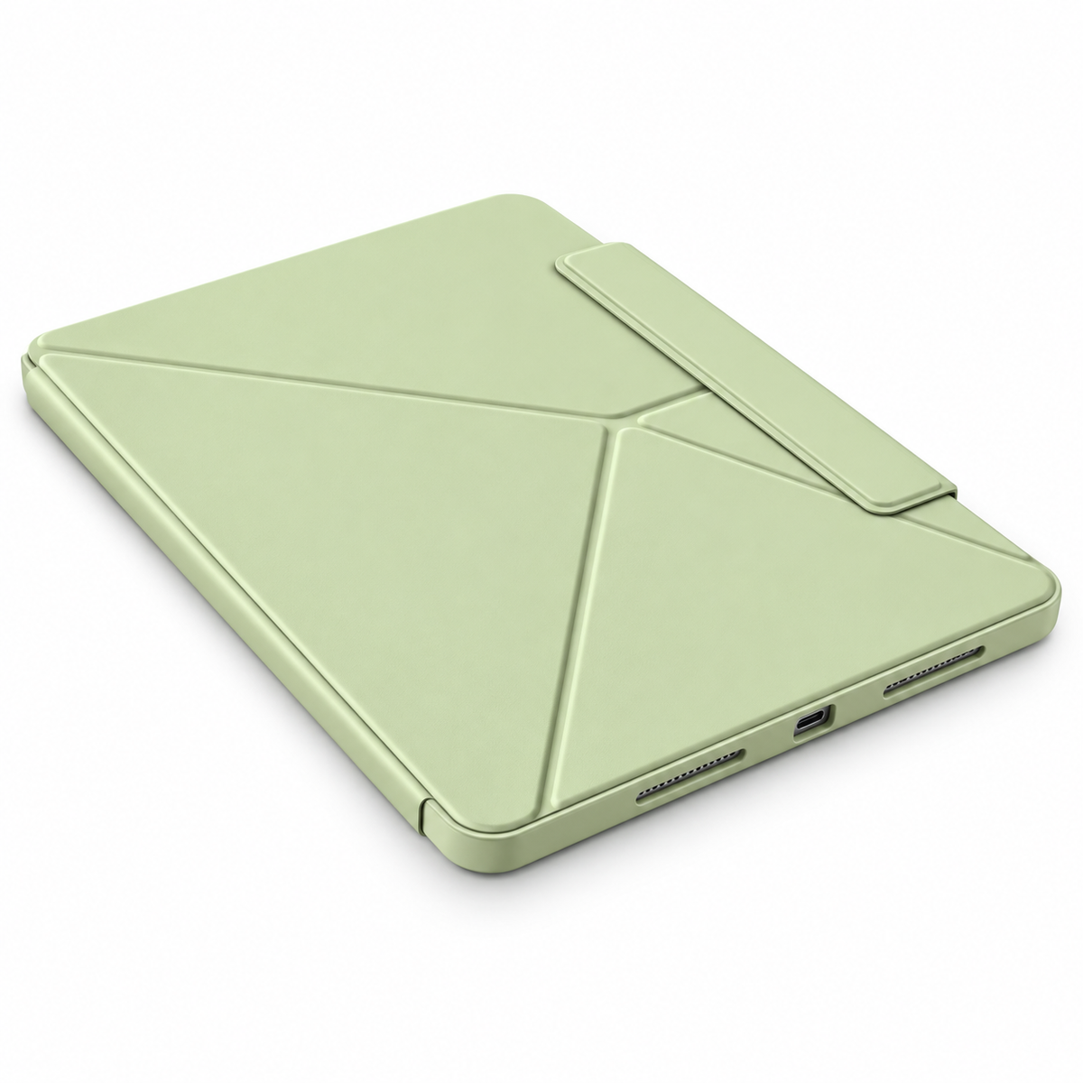 Avontic FormaLift Pivot iPad case, Green closed folio on white background