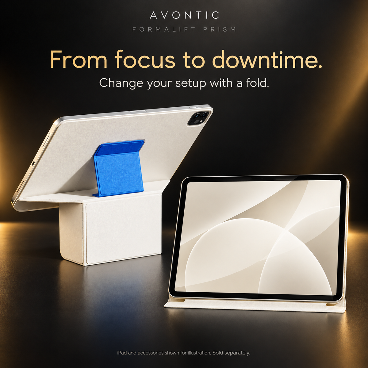 FormaLift Prism white and blue elevated and low landscape viewing positions