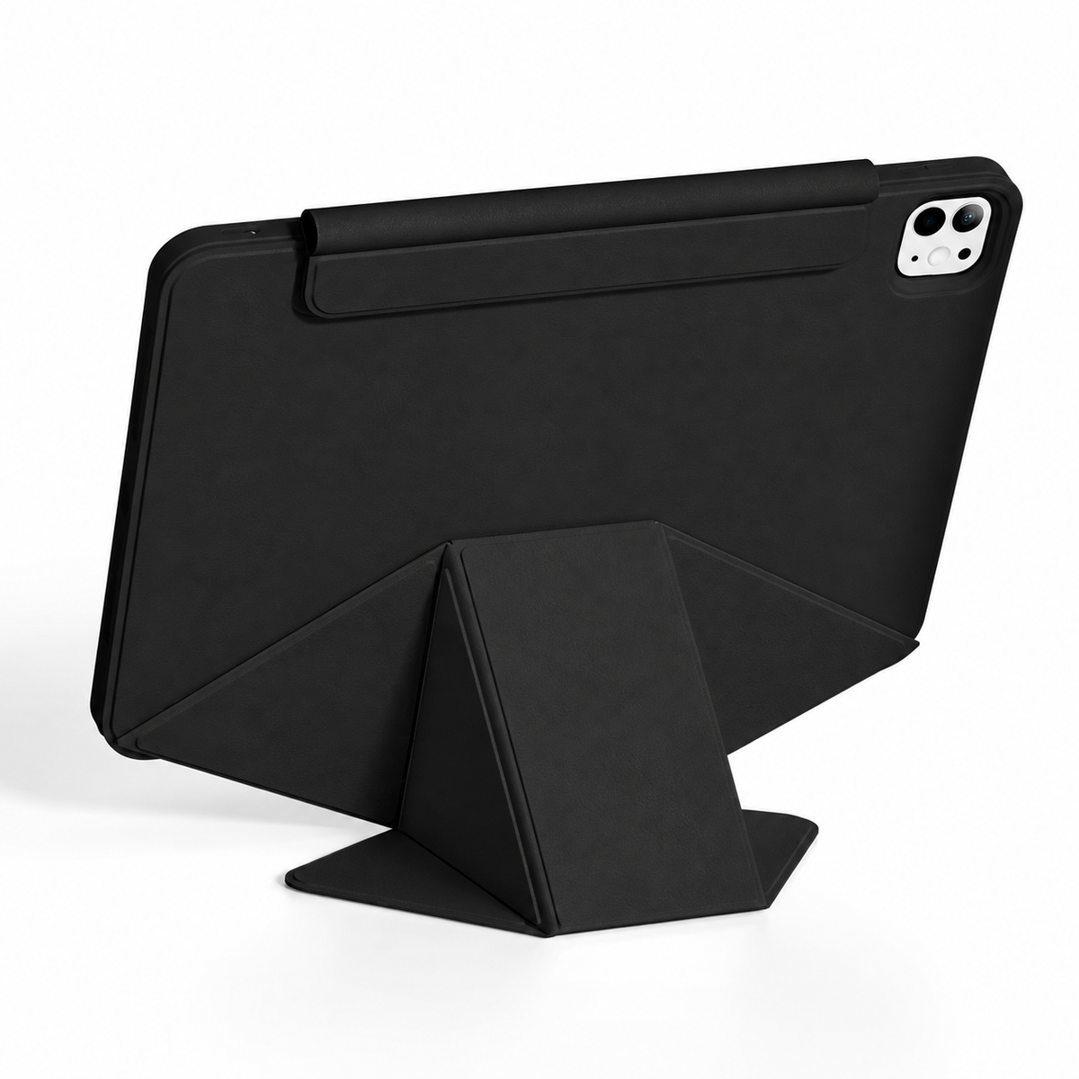 Avontic FormaLift Vista iPad case, Black rear landscape stand on white background