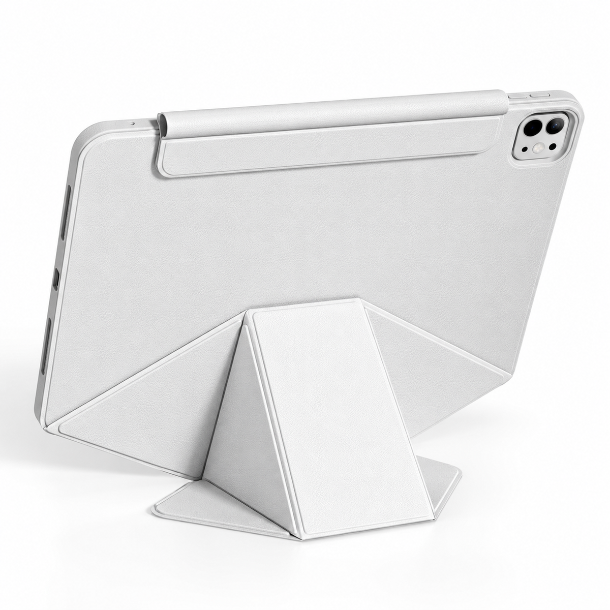 Avontic FormaLift Vista iPad case, Grey rear landscape stand on white background
