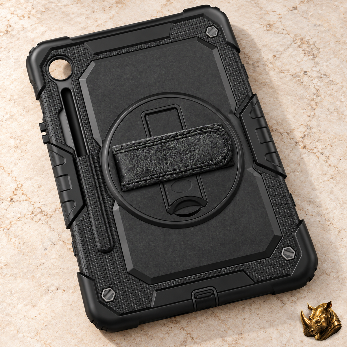 RhinoGuard Fortress 360 — feature 3 — corrected short kickstand, no text overlay