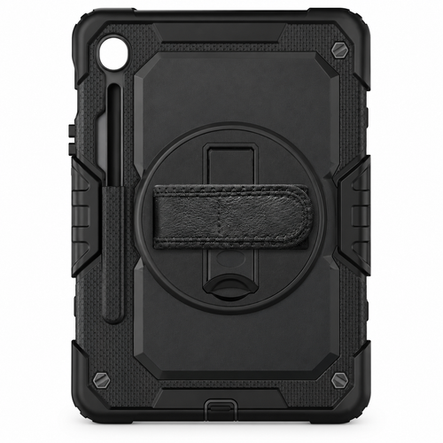 RhinoGuard Fortress 360 — Midnight Black — corrected short kickstand, no text overlay