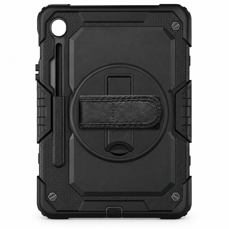 RhinoGuard Fortress 360 — Midnight Black — corrected short kickstand, no text overlay