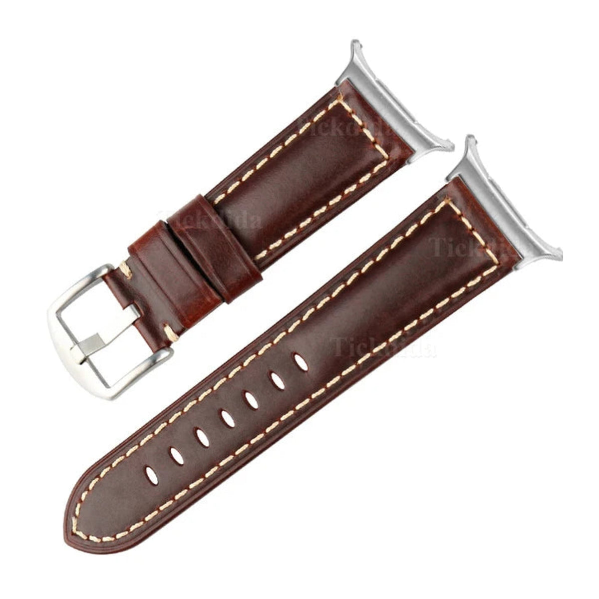 AtelierHide Signature Leather deep brown silver Samsung Galaxy Watch band