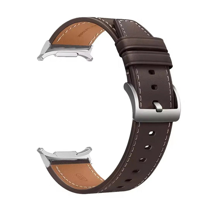 ContourHide Executive Leather dark brown silver Samsung Galaxy Watch band