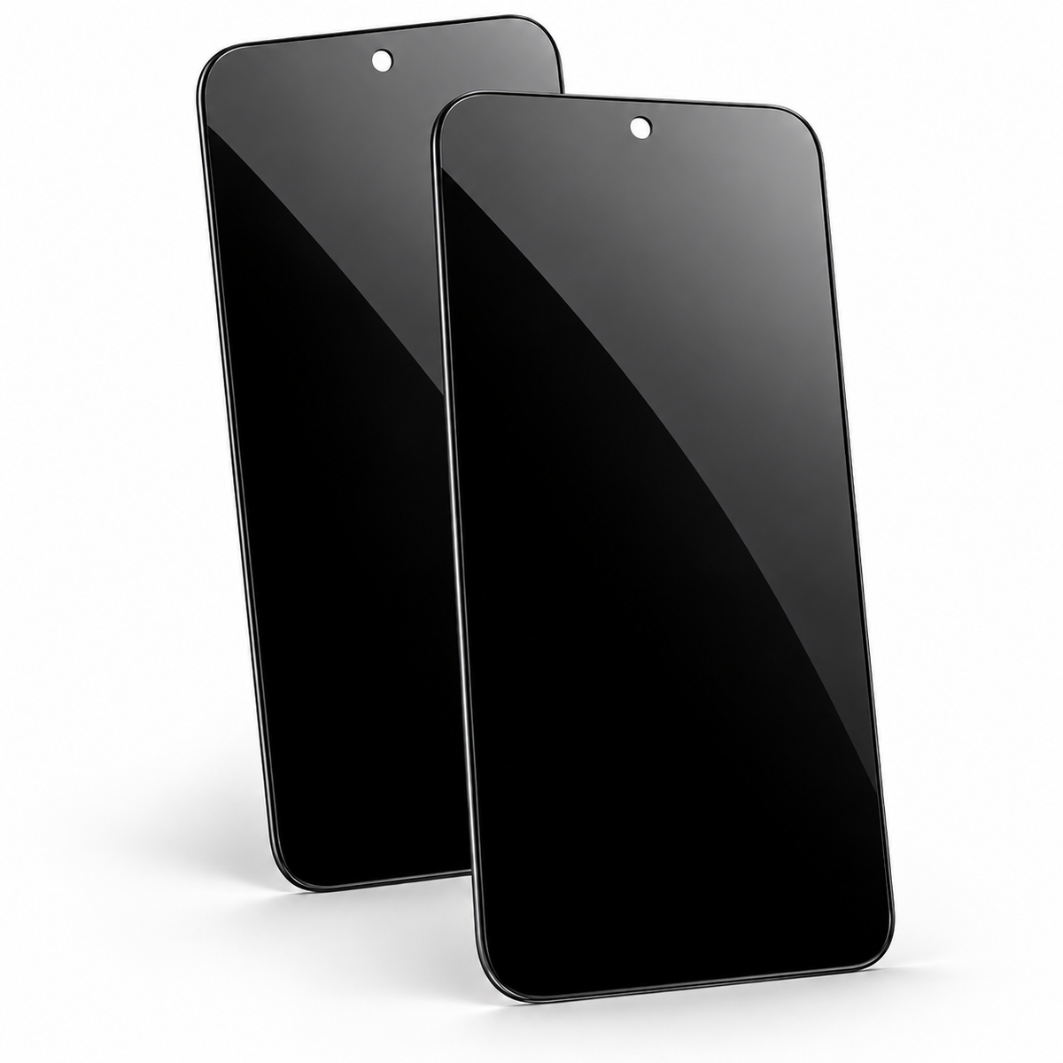 Two privacy tempered-glass screen protectors; model-specific fit varies