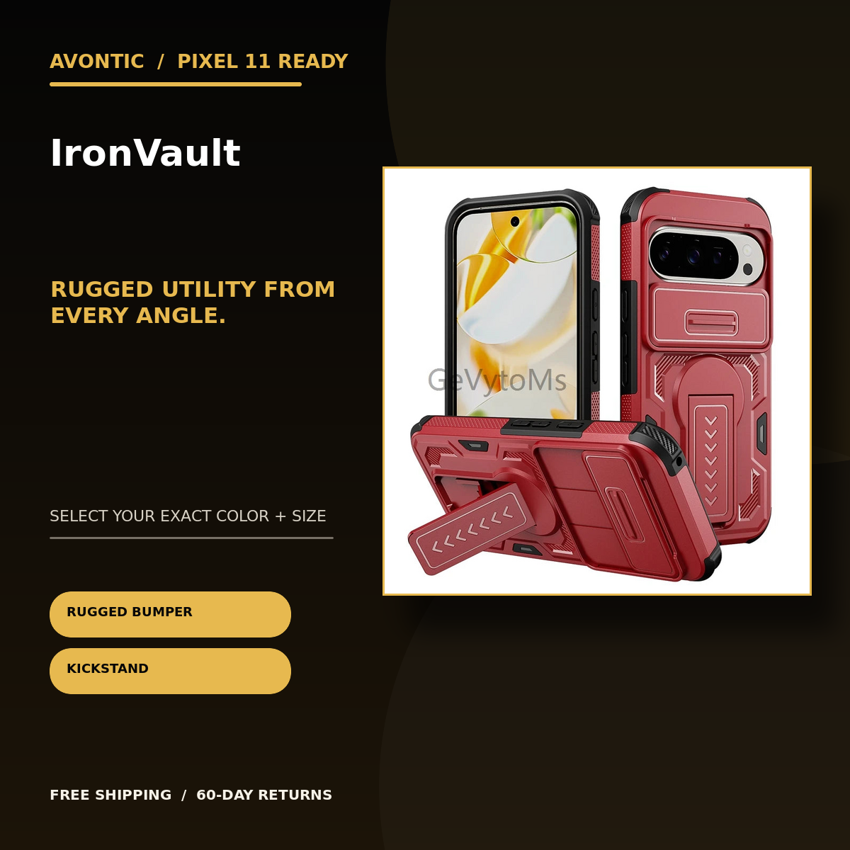 Avontic IronVault Google Pixel case feature image highlighting product benefits