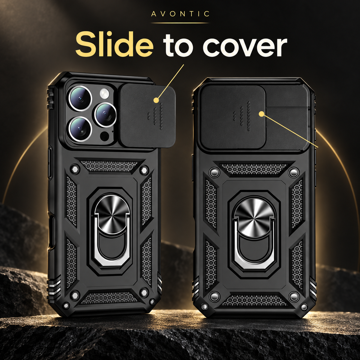 RhinoGuard LensLock RingStand Camera Cover Case — Slide to cover