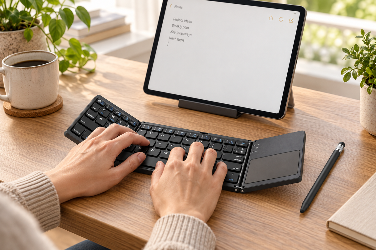 WorkForce Fold Upgrade Kit lifestyle setup 1; devices and styling props are not included