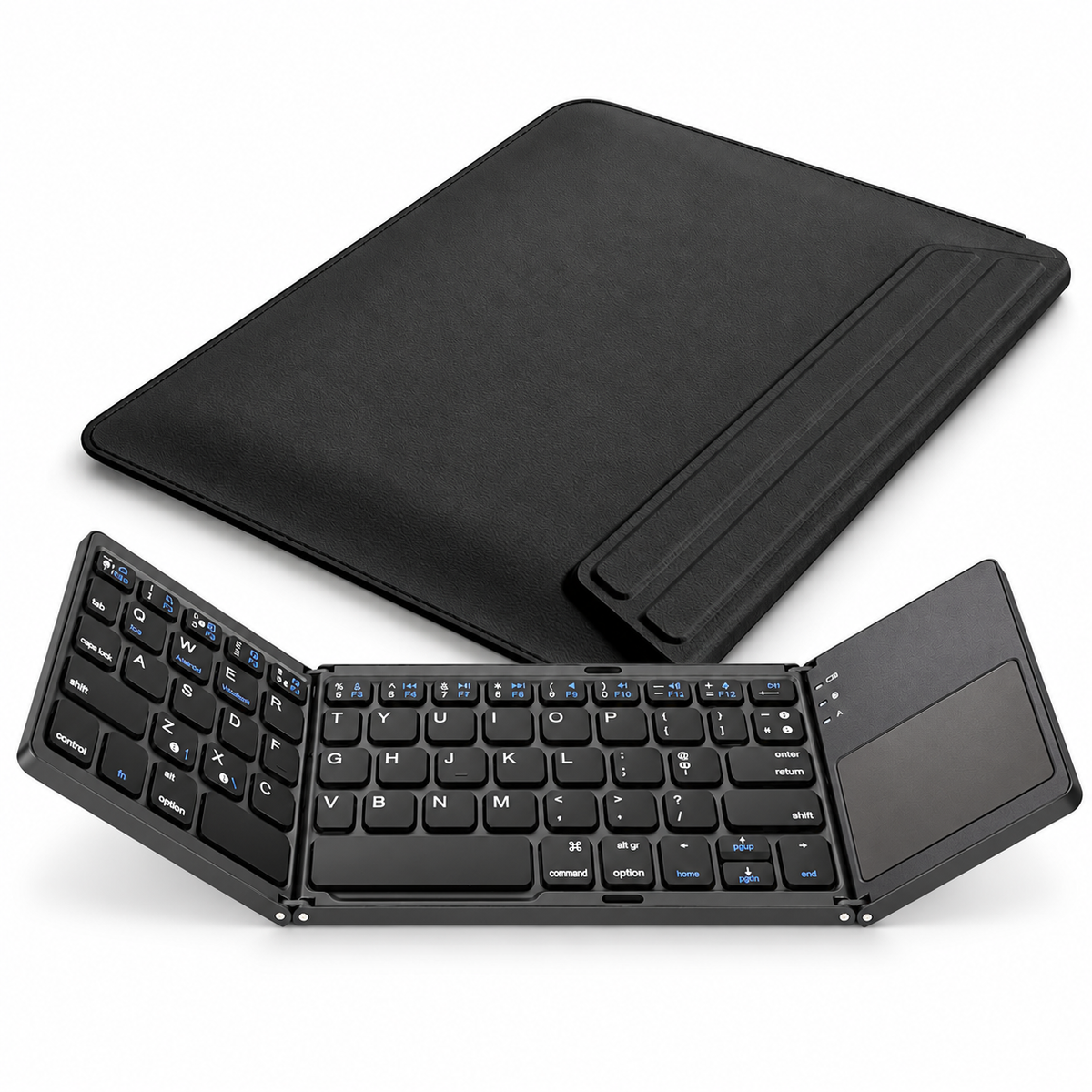 FormaLift Air Travel Office — Black, Sleeve + Fold Keyboard; representative included products on white