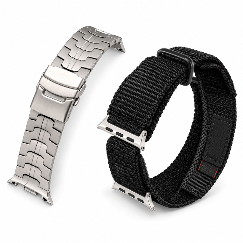Galaxy Work + Weekend Duo — TitanForge Titanium + ActiveTrail Nylon Bands
