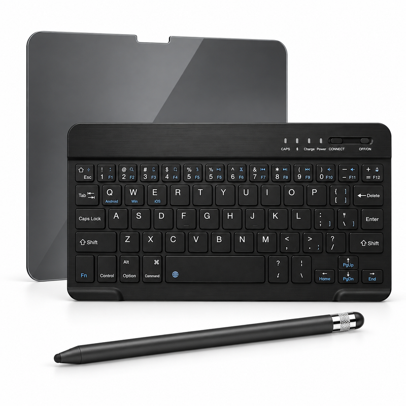WorkForce Privacy Work — iPad Privacy Glass + RhinoKeys Keyboard + Stylus