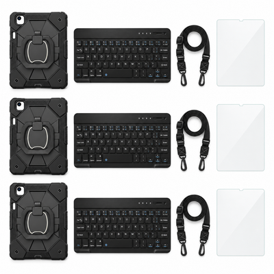 RhinoGuard ArmorPro TeamReady — 3 iPad Case + Keyboard Workstations