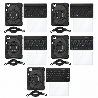 RhinoGuard ArmorPro TeamReady — 5 iPad Case + Keyboard Workstations